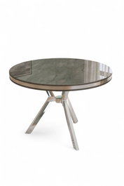 Hanah Home Mesa de Comedor Antracita y Cromo